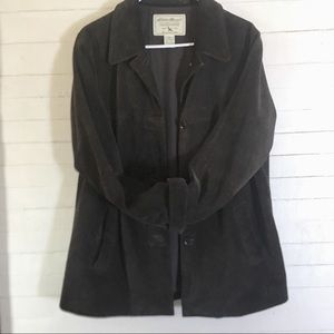 Eddie Bauer Real Suede Blazer Jacket Ladies Brown